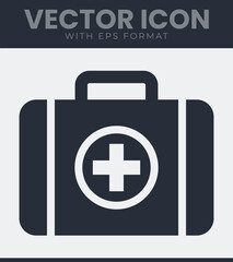 First aid kit container featuring a prominent cross symbol for immediate medical assistance and essential health care provision during emergencies and treatment situations, vector illustration