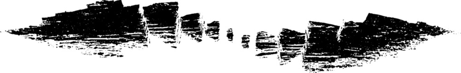 Obraz premium Black and white stencil art of layered ripple lines for urban design