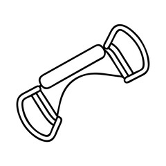 Black and white line drawing of a dental tool, specifically a tongue scraper for oral hygiene