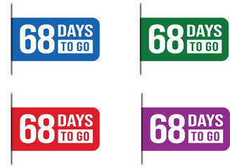 68 Days To Go Countdown Label Vector Set Design