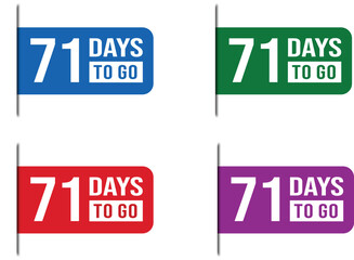 71 Days To Go Countdown Label Vector Set Design