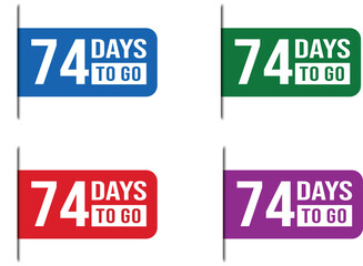 74 Days To Go Countdown Label Vector Set Design
