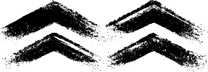 Black and white grunge chevron illustration with stencil and rough texture design