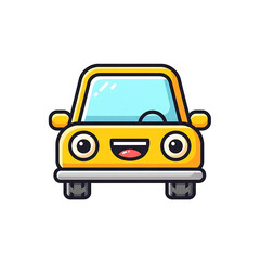 Obraz premium Yellow Cartoon Car.