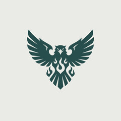 Majestic Owl with Fiery Chest Logo Design.