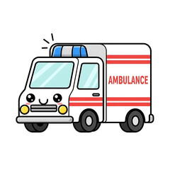 Cute Ambulance Cartoon. (5)
