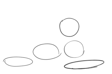 Highlight oval black and white marker frames line set. Vector illustration oval isolated on transparent background Hand drawn scribble circle sketch set.