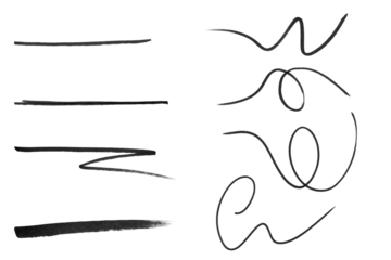 Charcoal hand draw lines collection. Chalk grunge lines set. Brush strokes, artistic grunge lines