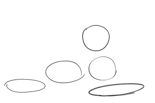 Highlight oval black and white marker frames line set. Vector illustration oval isolated on transparent background  Hand drawn scribble circle sketch set. - Powered by Adobe