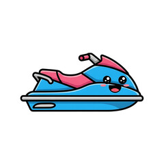 Cute Jet Ski Cartoon. (4)