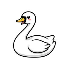 Naklejka premium Cute Swan Cartoon. (1)