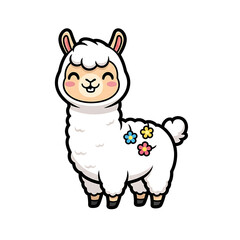Obraz premium Cute Llama Cartoon. (2)