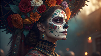 Day of the Dead Celebration, venetian carnival masks