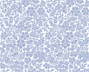 Allover floral print pattern repeat vector file, Floral block print, Ditsy floral print