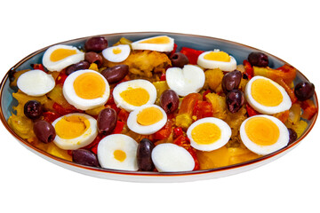 The most traditional Portuguese cod served on a vintage platter