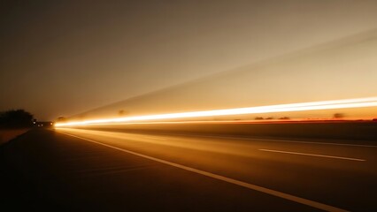 Dynamic Light Trails on a Highway at Dusk A Long Exposure Capture of Urban Movement