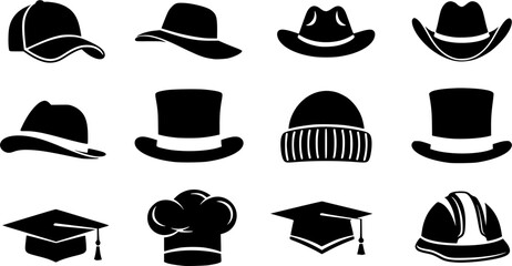 Caps and hats silhouette, Caps and hats, Caps, and hats clip art, Cap