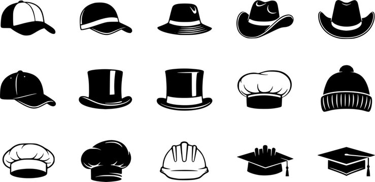 Caps and hats silhouette, Caps and hats, Caps, and hats clip art, Cap