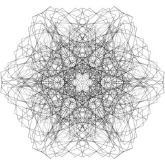 winter background, abstract snowflake creative op art pattern, modern linear vector design element