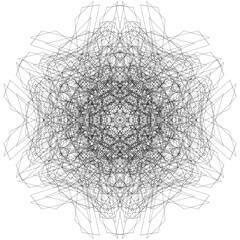 winter background, abstract snowflake creative op art pattern, modern linear vector design element