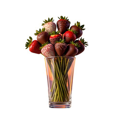 Chocolate-covered strawberries arranged artistically