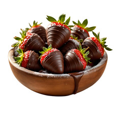 Chocolate-covered strawberries arranged artistically