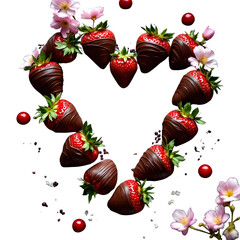 Chocolate-covered strawberries arranged artistically