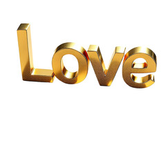  Metallic LOVE decorative tabletop ornament, isolated on transparent background