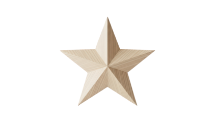 Large white 3D decorative star for Christmas and New Year display, isolated on a transparent background PNG for geometric design (सफेद तारा)