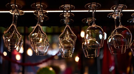 Close-Up of Empty Wine Glasses