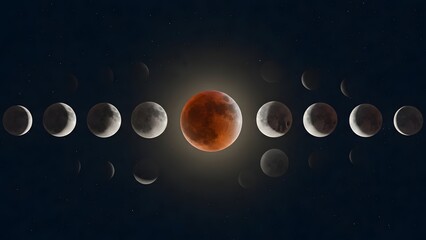 Lunar Spectacle: Capturing the mesmerizing dance of the celestial spheres, the moon undergoes a breathtaking eclipse. showcasing the awe-inspiring beauty of the cosmos.