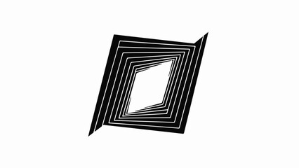 Abstract geometric pattern creates a sense of depth and movement on a white background.