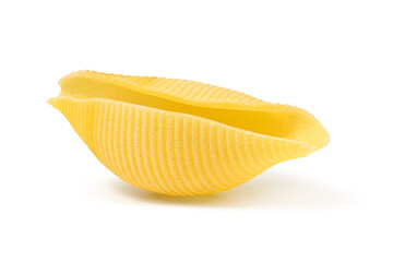 Conchiglioni wheat pasta isolated on a white background