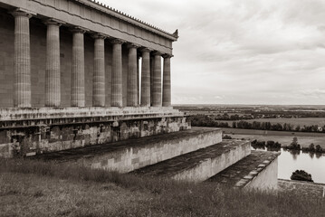 Famous Walhalla monument near Regensburg, built by Bavarian king Ludwig I