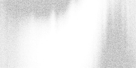 Heavy grain vignette frame with faded white center. Black dust noise border texture. Retro photocopy speckle edge pattern, vector illustration