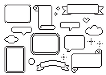 ドット絵の見出し枠・ふきだしセット