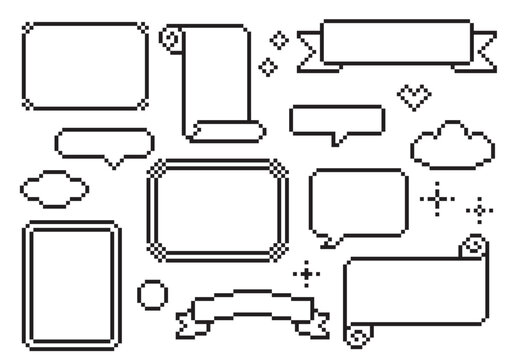 ドット絵の見出し枠・ふきだしセット