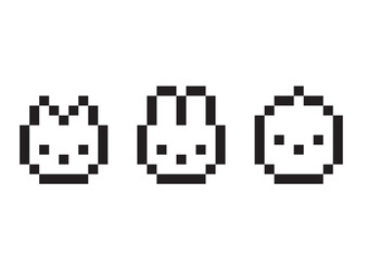 ねこ・うさぎ・ひよこのドット絵