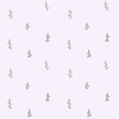 Fir tree branch seamless pattern