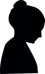 a girl head silhouette vector