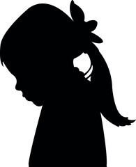 a girl head silhouette vector