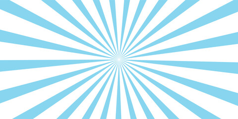 light blue and white sunburst background vector design. comic background with retro rays.sunburst pattern background.