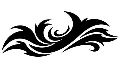 Elegant Black Floral Ornament: A graceful and intricately designed black floral ornament, exuding timeless beauty and sophistication.