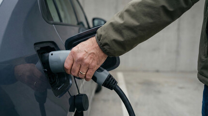 recharge d'une v&eacute;hicule &eacute;lectrique 