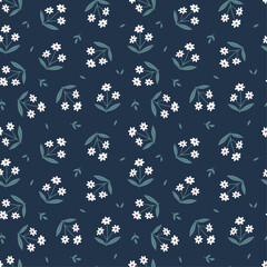 Spring and summer pattern with flowers and leaves