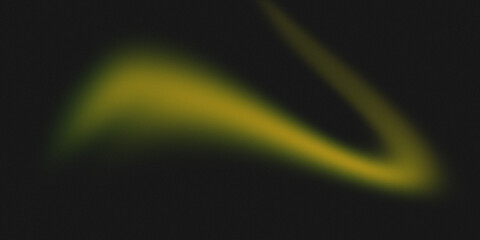 Yellow green light leak wave on dark background, analog film overlay with soft glow, retro abstract texture for photo effects and vintage design