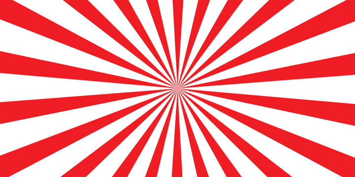 red Sunburst for the background. flag of japanese. The rising sun. vector.