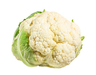 Cauliflower isolated on white background with clipping path