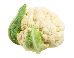 Cauliflower isolated on white background with clipping path
