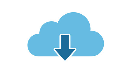 Fototapeta premium Cloud with Download Arrow Icon Representing Cloud Data Download and Storage Processes